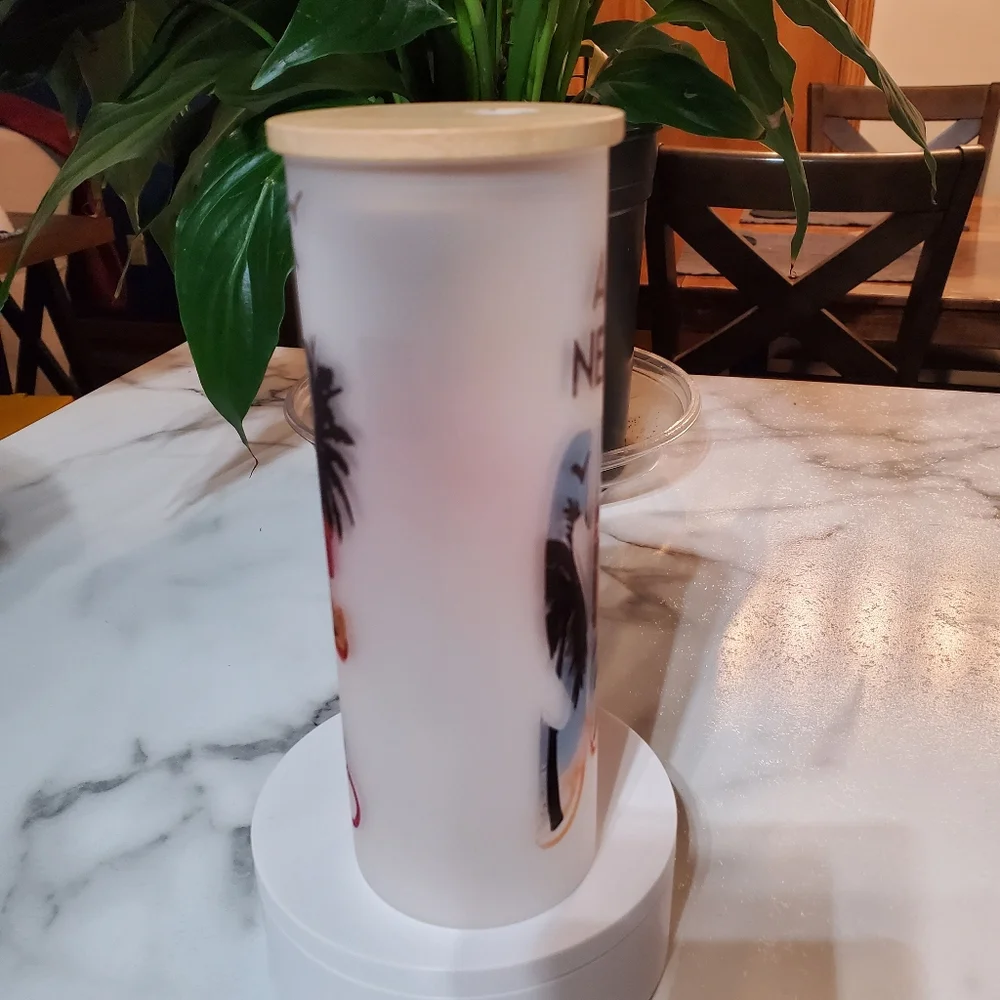 All I Need is Sunshine and saltwater 20oz Frosted Glass Tumbler